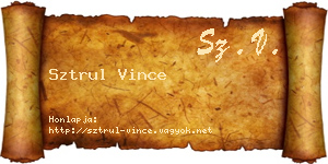 Sztrul Vince névjegykártya